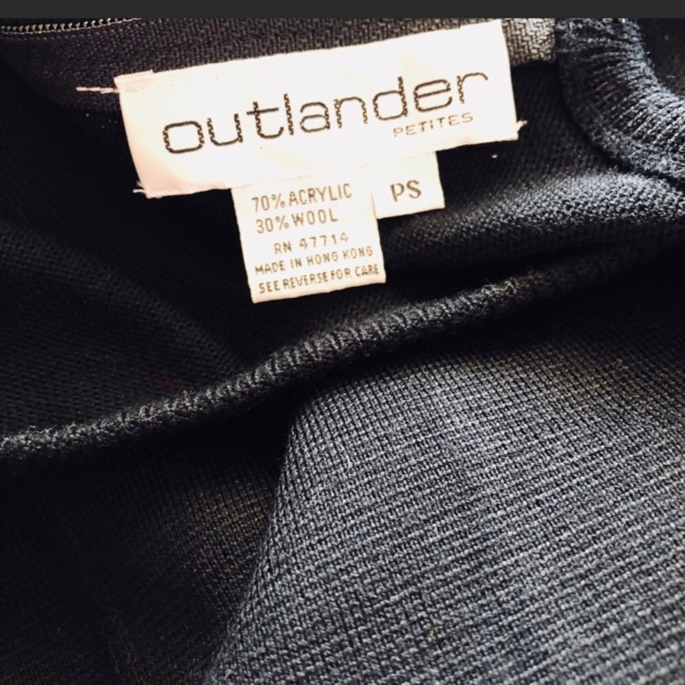 Outlander Petites Solid Black Wool Knit Dress - image 8